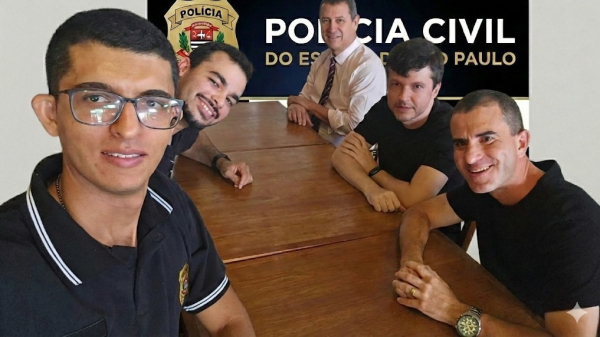 Parte dos novos policiais que assumem seus postos em delegacias da regiao (Cedida).