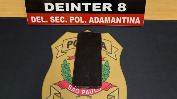 Celular apreendido pela Policia Civil em Adamantina (Cedida/PC).