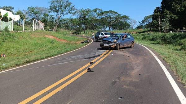 Um dos acidentes com moto, em Tarabai (Cedida/PM Rodoviaria).