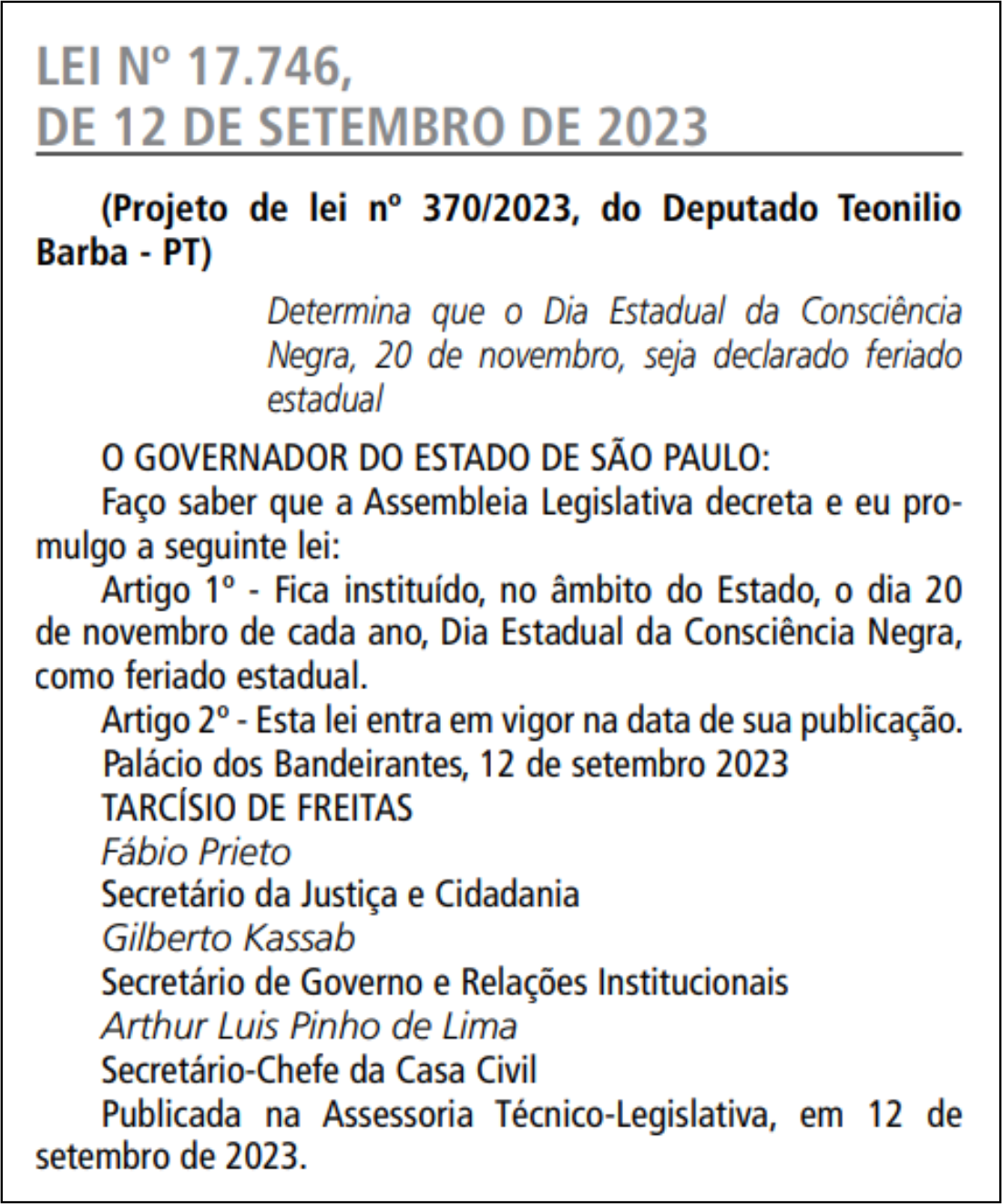 Agora é lei: 20 de novembro passa a ser feriado estadual do Dia da Consciência Negra em SP | Geral | Notícias -Siga Mais